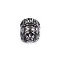 New Jewelry Titanium Steel Native American Figure Ring Aggressive Retro Punk Style Stainless Steel Skull Head Ring