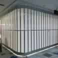 Aluminum alloy crystal folding door with lock, no lower rail, curved shopping mall, car wash room, transparent sliding