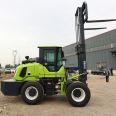 Riding and driving off-road forklifts, diesel integrated stacker trucks, transporting a three ton elevator