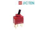Equipped with fixed bracket, small waterproof rocker switch manufactured by JICTEN, 180 degree direct insertion PCB board
