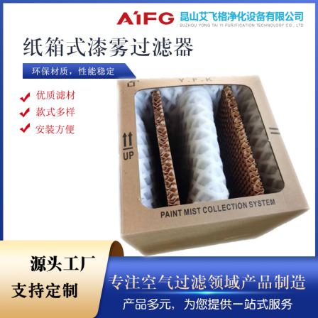 Industrial paint mist filter box, paper box, paper box type paint filter, spray painting and baking room purification filter screen
