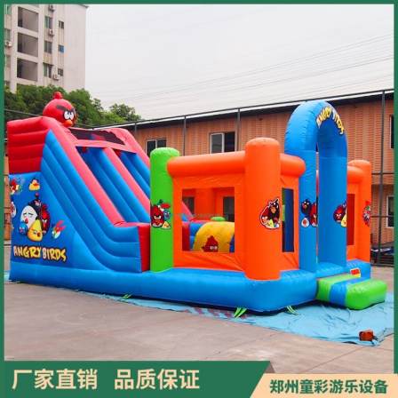 Children's Color Exit Inflatable Barrier Small Slide Thickened PVC Children's Water Toy Amusement Equipment for Making Money
