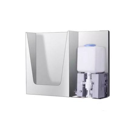 Stainless steel multifunctional mirror cabinet with concealed hand purifier embedded in an integrated slide rail mirror for hand washing, paper drawing, and hand drying