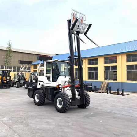 Off road forklifts are terrain friendly and can be customized for cargo transportation, handling, and stacking. Optional height