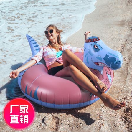 Wholesale cross-border adult inflatable swimming circle Blue dinosaur thickened floating circle Children's underarm circle Swimming pool toys Swim ring
