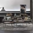 Modern Italian minimalist cowhide designer small living room fabric sofa combination large villa furniture