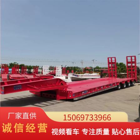 Purchase and sales of 13m 75 hydraulic ladder excavator transportation semi trailer 11m 5 hook machine plate spring trailer