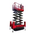 Crawler self-propelled electric hydraulic elevator, off-road scissor fork lifting platform, fully self-propelled high-altitude work climbing vehicle