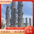 The stone dragon pillars in the park scenic area have clear patterns, diverse designs, and rich designs