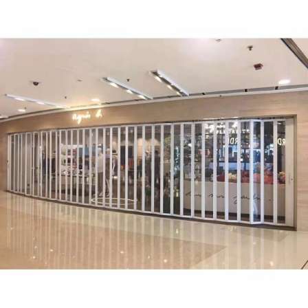 Aluminum alloy folding door Mingxuan shopping mall source manufacturer trackless crystal sliding invisible door supports customization