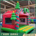 Children's colorful inflatable Christmas tree trampoline, export bouncing bed toy, household air model