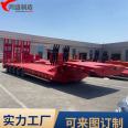 Cotton picker transport four axle high and low semi trailer 15 meter low flat transport truck