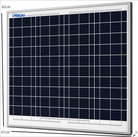 Disheng 60W glass solar panel ship monitoring street light 18V single crystal solar panel with aluminum frame