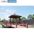 Outdoor Wooden Plastic Flooring Changzhi Xiangyuan Fence Scenic Area Riverside PE Plastic Wood Flooring Plank Road Fence