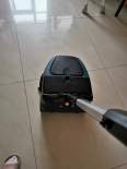 Walnausen Mini Hand Push Floor Scrubber Home Commercial Lithium Battery Dual Brush Floor Scrubber Workshop Canteen Floor Scrubber