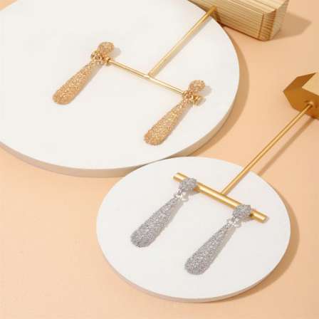 Cross border exaggerated heavy industry metal earrings ins water droplets gold and silver geometric earrings trend punk locomotive style earrings