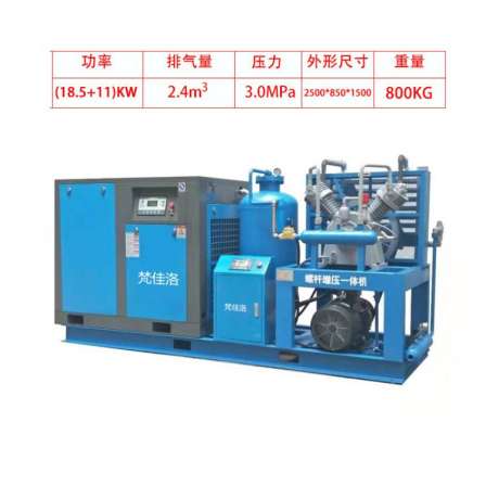 PET bottle blowing dedicated oil-free water-cooled permanent magnet variable frequency screw turbocharged integrated air compressor 30/40kg