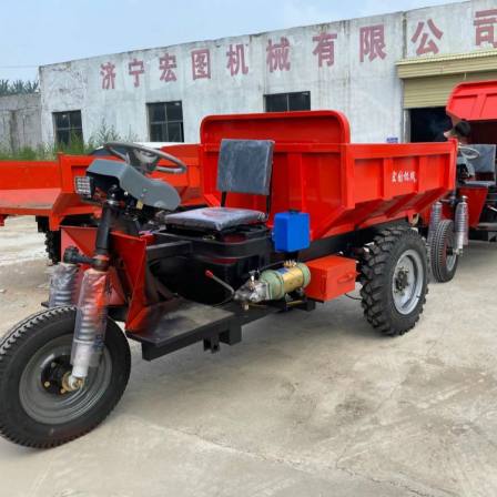 Tricycle roadway transport Dump truck 2t mining slag hauling truck with strong applicability Hongtu Machinery