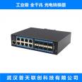 Industrial grade optoelectronic converter, full gigabit 8 optical 8 electrical fiber optic transceiver, management type card rail ring network switch