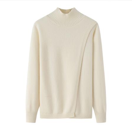 Dongxiao Knitwear Women's Loose and Lazy Pullover Pure Cashmere Sweater Cashmere 2021 Early Autumn Half High Neck Thickened Sweater