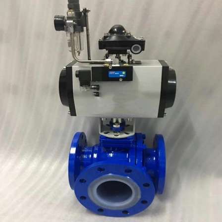 Xinhong Valve Q44F46 Stainless Steel Fluorine Lined 3-way Ball Valve Electric Lined PTFE