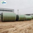 Spiral wound three grid fiberglass septic tank reinforced with steel bars for rural toilet renovation support customization