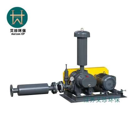 Three leaf Roots blower 18.5kw Aizhen AZ-125 pneumatic conveying with sturdy structure, Lu style fan