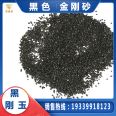 The manufacturer provides various specifications of black corundum abrasive for surface sandblasting, polishing, and rust removal using aluminum oxide powder