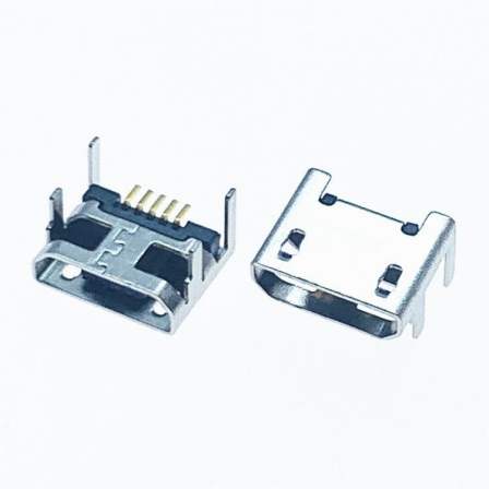 MICRO USB 5PIN female socket 7.2 four pin plug-in board SMT pin length front 1.6 rear 1.95 without column straight edge