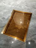 Gold border, brown glass, flat door, customized by the Saint Theo brand, with a nationwide logistics guarantee