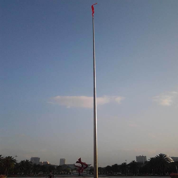 Stainless steel manual electric tapered 6-18 meter outdoor construction site flagpole for enterprise square can be customized