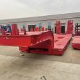 Folding ladder trailer with small tires 13 meters excavator transport hook plate semi trailer