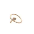 European and American Personality Zodiac Snake Bronze Set Zirconium Open Ring Women's Trend Creative Animal Crystal Ring Jewelry
