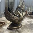 Copper casting, aluminum casting, landscape fountain, copper swan sculpture customization, animal bronze carving manufacturer customization