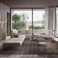 Guchi Furniture Italian Minimalist Head Layer Cowhide Size Unit Living Room Corner Fabric Combination Sofa Villa