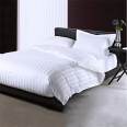 100% Cotton Fabric Bedding Set 3cm Jacquard Stripes Queen Size Hotel Bed Linen
