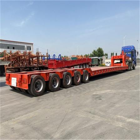 Customized 100T load configuration for four line eight axle low flat semi-trailer for large cargo transportation