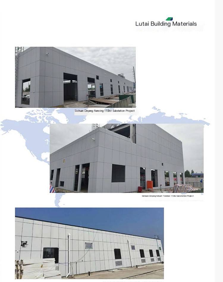 Lutai Substation Fiber Cement Composite Wall Panel Steel Structure Assembled Insulation Decoration Double sided Integrated Panel