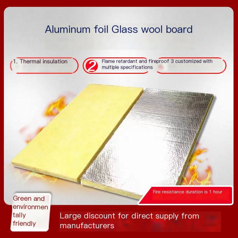 Aluminum foil superfine Glass wool board flame retardant and thermal insulation, small bulk density for studio tunnels