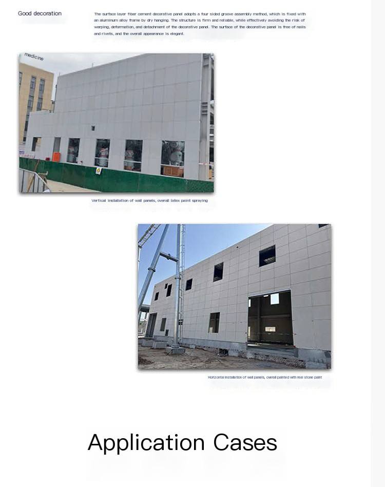 Lutai Substation Fiber Cement Composite Wall Panel Steel Structure Assembled Insulation Decoration Double sided Integrated Panel