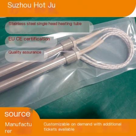 Micro single head electric heating tube, thermal polymerization, electric heating, customized heating, rapid seamless stainless steel 110V automatic heating rod