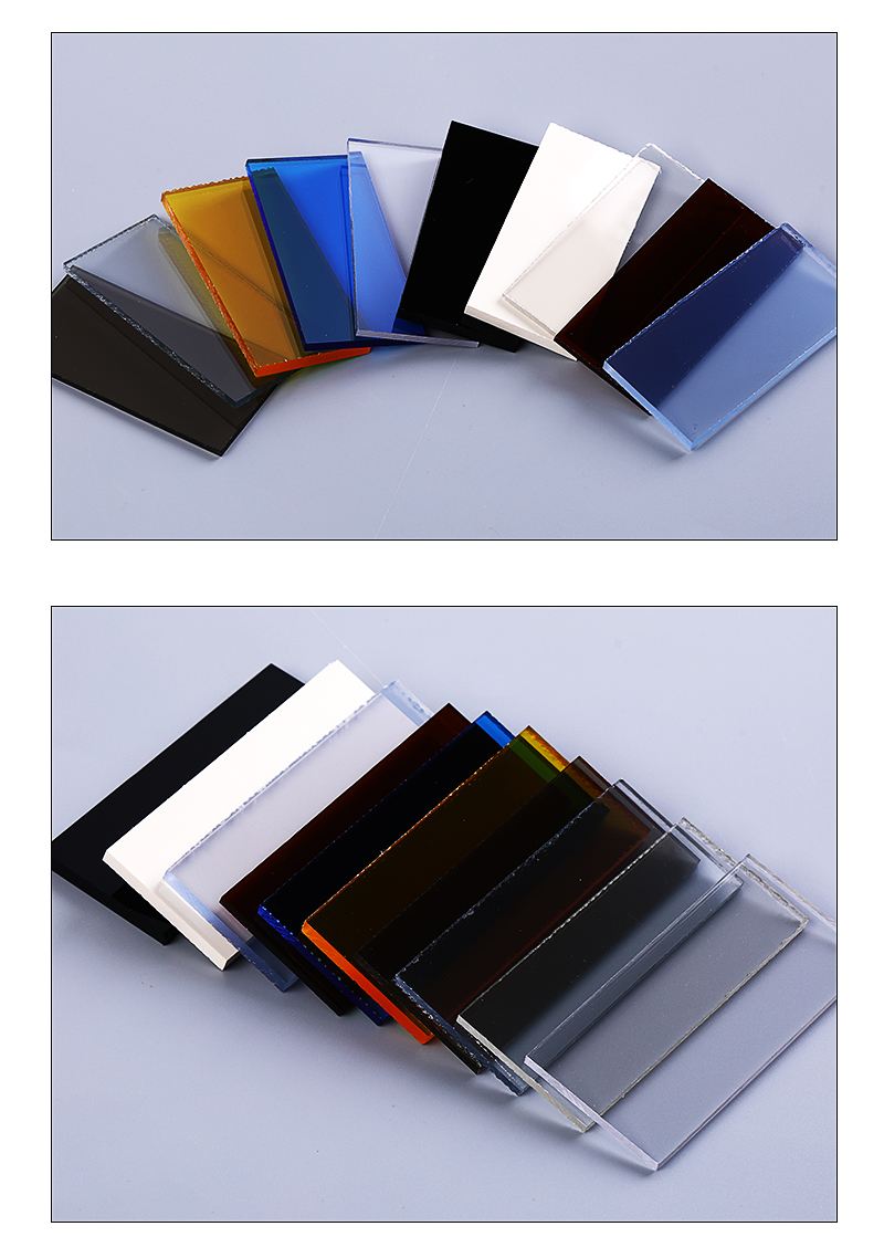 PMMA plastic sheet supplied by organic glass sheet manufacturer for processing, available in multiple colors, blue transparent acrylic sheet