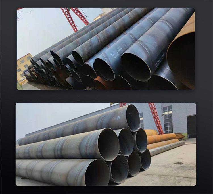 DN2600 epoxy coal asphalt spiral steel pipe for sewage treatment Q235B ministerial standard spiral welded pipe Dinghang manufacturer