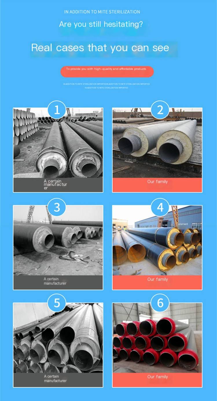 Dinghang Supply Steel Sleeve Steel Rock Wool Composite Insulation Pipe Buried Polyurethane Foam Anticorrosive Insulation Steel Pipe