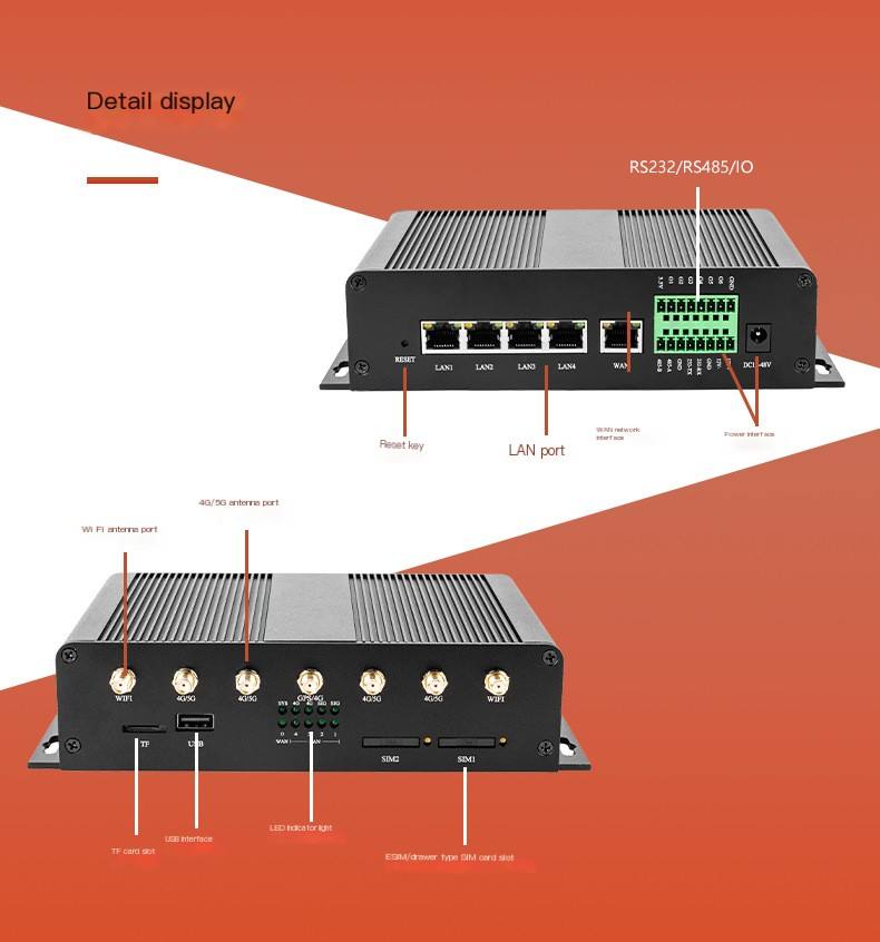 Dual 4G, dual card, 5G, gigabit, wireless, on-board, driverless, edge computing, industrial router gateway