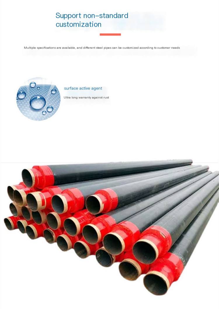 Dinghang Supply Steel Sleeve Steel Rock Wool Composite Insulation Pipe Buried Polyurethane Foam Anticorrosive Insulation Steel Pipe