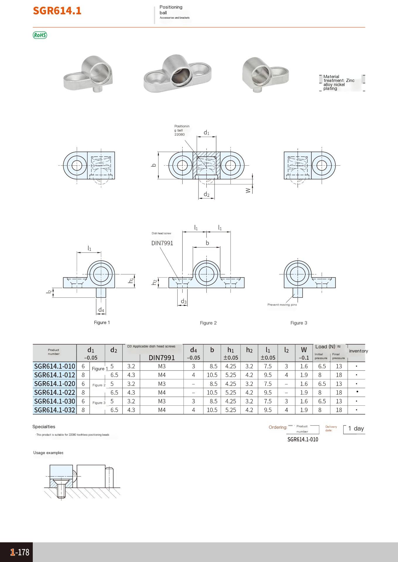 German GANTER ball spring pin holder lateral stop pin GN 614.1 and full positioning ball holder SGR614