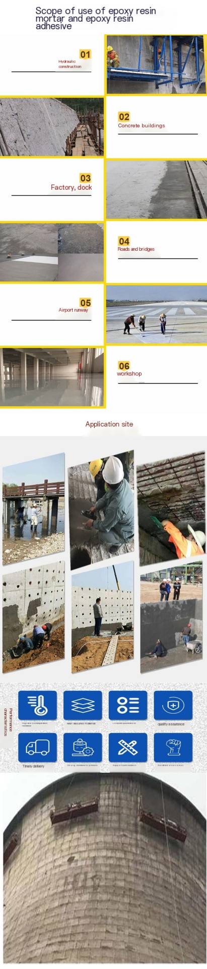 Repair of Concrete Surface with Exposed Reinforcement and Pits, Anticorrosive Material, Epoxy Resin Mortar