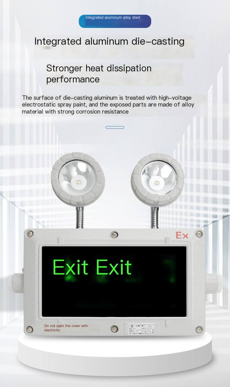 Explosion proof emergency light, LED direction sign light, fire evacuation double head indicator light, charging and storage safety exit