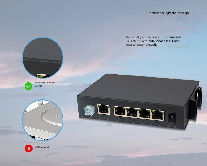 4G industrial router APN card data collection and transmission Modbus full network communication 5-port routing RTU to TCP